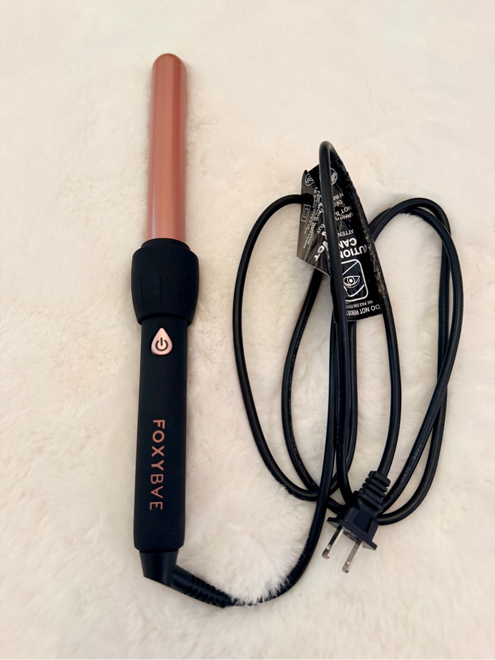 FOXYBAE Rose Gold Curling Wand - Sleek Travel Styling Tool